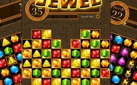 Titelbild von Magic Pharaoh Jewels mit Zugzähler und Level-Anzeige